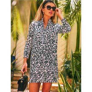 Lilly Pulitzer Sz M Rosie Dress Coconut Let's Pawty Print NWT Chic Resort Vaca